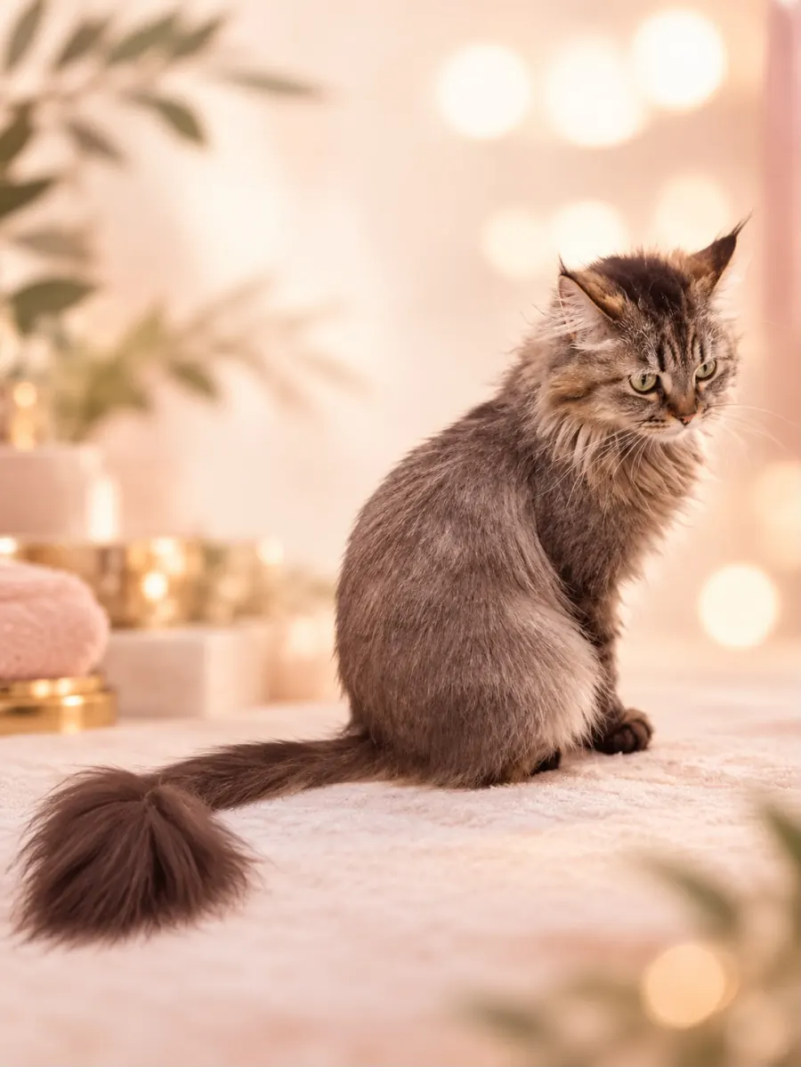 Gepflegte Langhaarkatze nach der Katzenpflege bei Fellzauber Spa in Niederwerrn bei Schweinfurt
